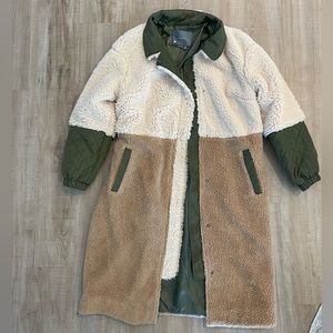 Anthropologie Long Sherpa Teddy Bear Coat 4